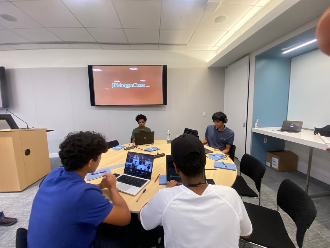 JPMC volunteers with All Star Code Scholars at Capstone 2025 in Jersey City